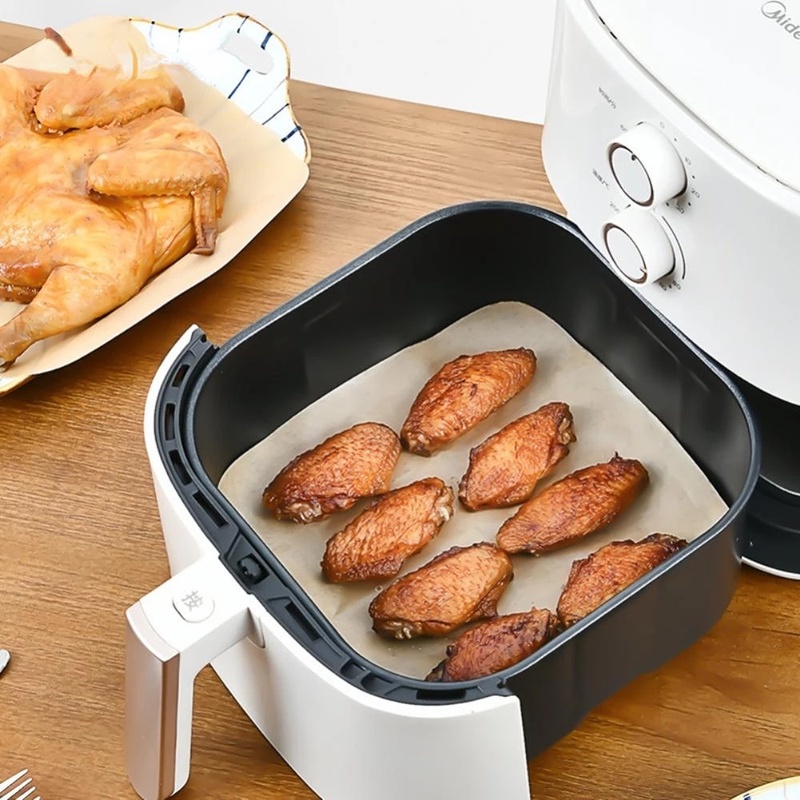 Set 100 Giấy Lót Nồi Chống Dính Thấm Dầu Silicone Hình Vuông