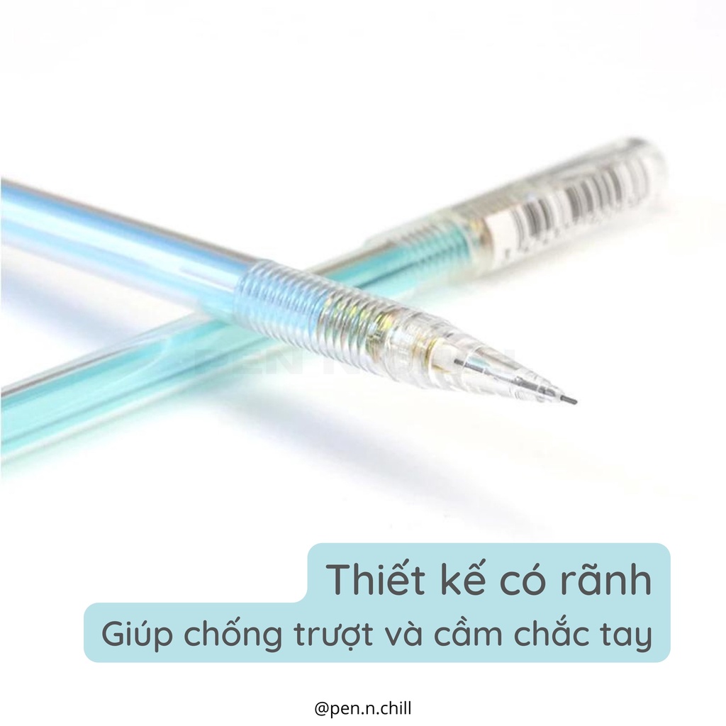 Bút chì bấm thân trong suốt có nắp Pentel Caplet cỡ ngòi 0.5mm