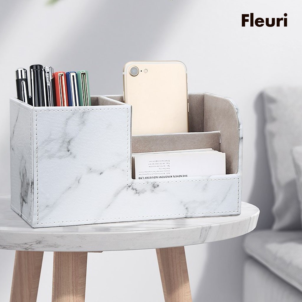 Hộp Đựng Bút Bằng Da Pu Để Bàn Đa Năng Tiện Dụng