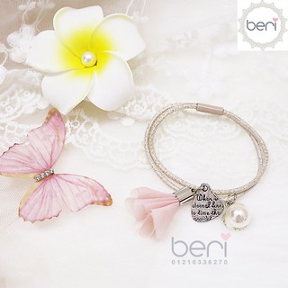 Cột tóc họa tiết ngọc trai BERI (hồng) - CT001