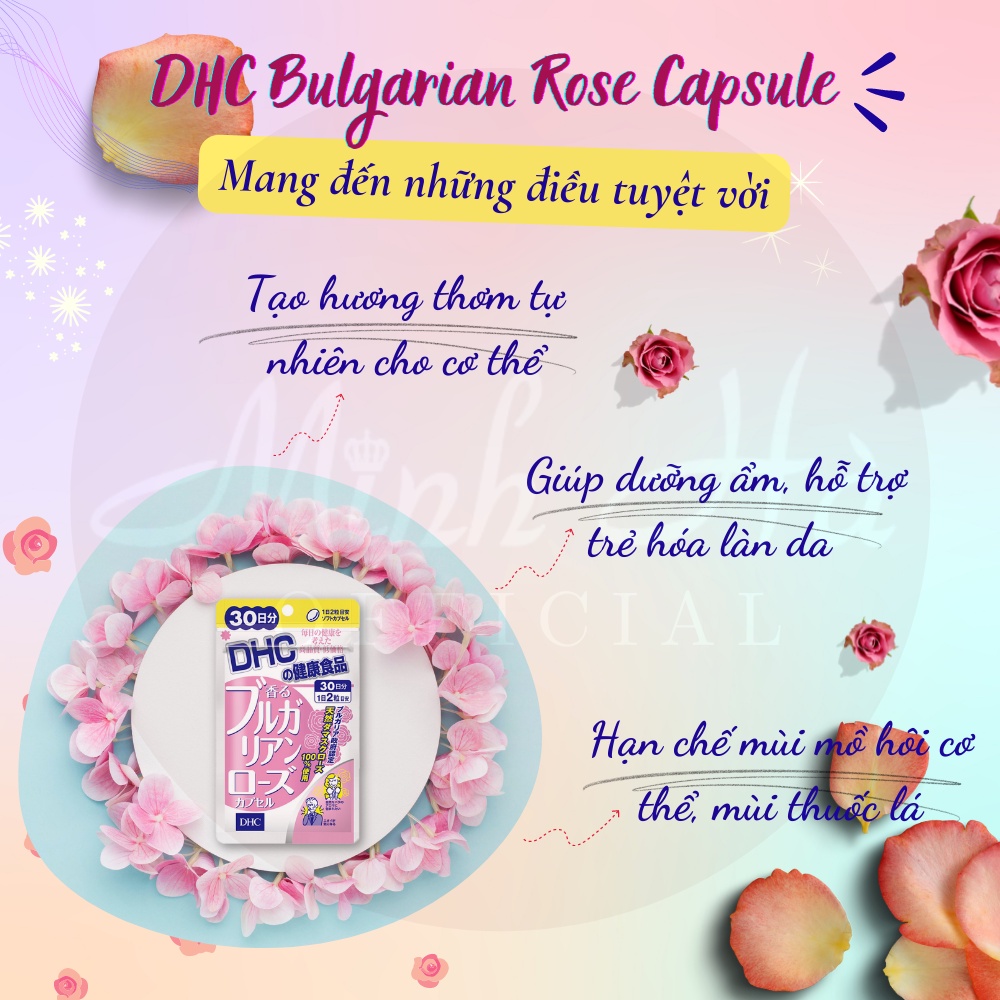 Viên uống thơm cơ thể DHC Bulgarian Rose Capsule 30 viên cho 30 ngày