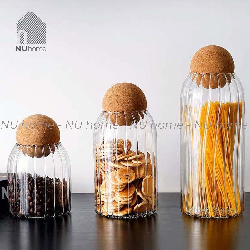 Hũ thuỷ tinh nắp bần - Gubi, lọ thuỷ tinh đựng đa năng, đựng cà phê, đồ khô và gia vị cho bếp | BigBuy360 - bigbuy360.vn