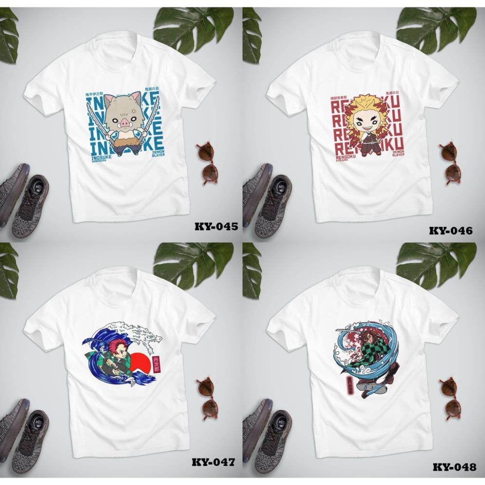 Áo thun Kimetsu No Yaiba Demon Slayer Thanh gươm diệt quỷ Tanjirou Nezuko Inosuke Zenitsu Rengoku MS 045-048