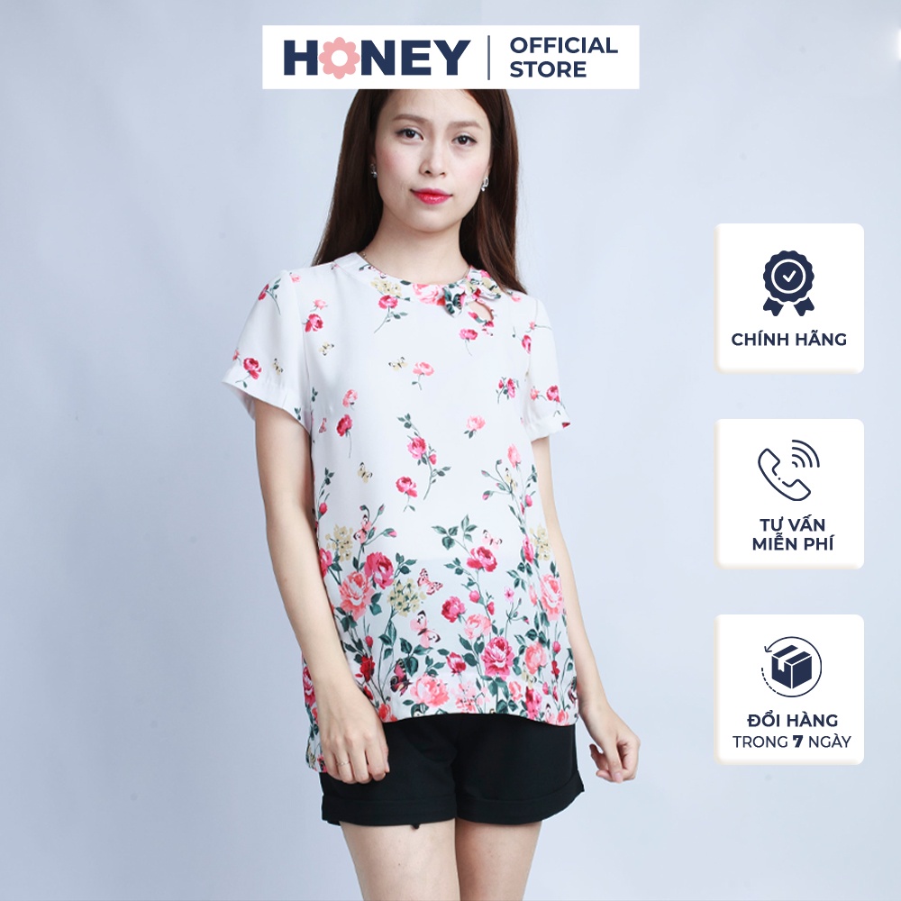 Áo bầu thiết kế công sở chất voan lụa mềm cao cấp, nhiều size - Thời trang đầm bầu cao cấp HONEY
