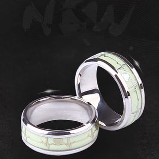 Nhẫn thép titan dạ quang độc đáo
