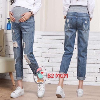 Quần jean bầu dang baggy