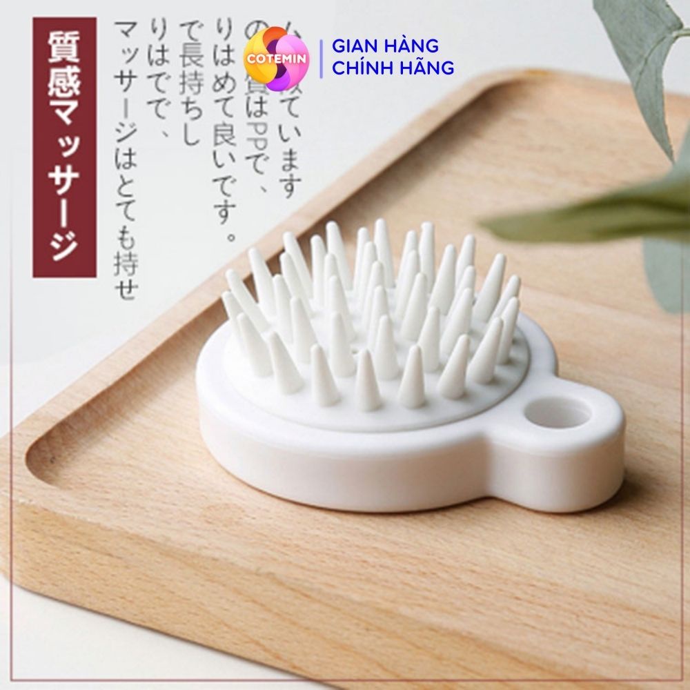 Lược Gội Đầu Muji Xuất Nhật Silicon Massage Đầu Giảm Stress Rụng tóc Kích Thích Mọc Tóc COTEMIN