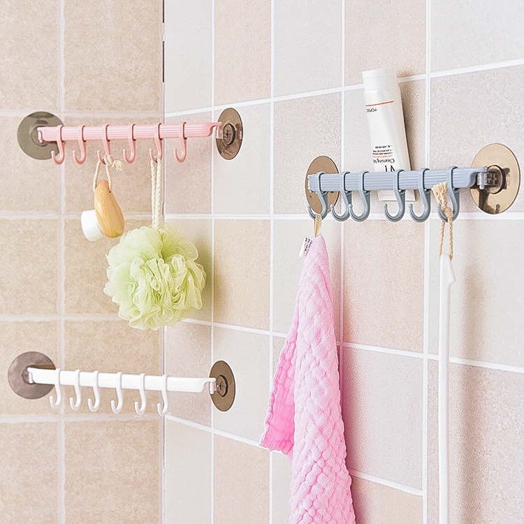 Móc treo đồ dán tường đa năng, Thanh treo góc tường nhà tắm, kích thước 37x7 cm
