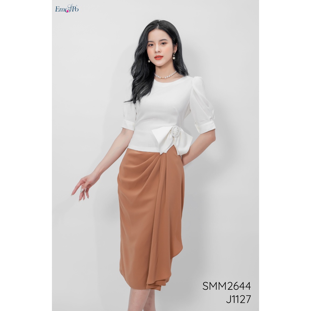 Chân váy juyply trước, bèo 1 bên Emspo J1127