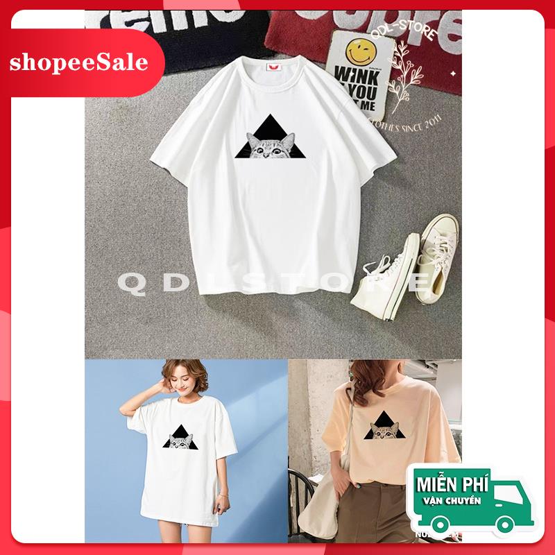 Áo Phông Tay Lỡ Nam Nữ 🍓FREESHIP🍓 Áo Thun Tay Lỡ Unisex Form Rộng In Hình Mèo Cute