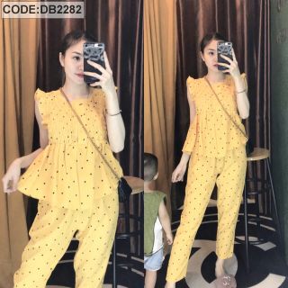 Đồ bộ chấm bi nhúng ngực