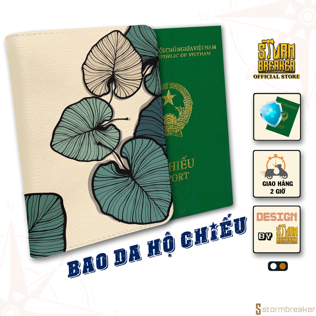 Bao Da Hộ Chiếu - Ví Đựng Passport Du Lịch  - Vintage - Leaf Retro - PPT170 STORMBREAKER