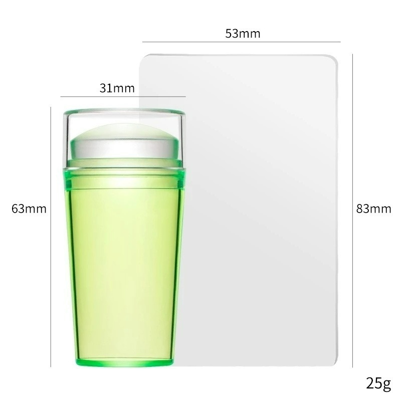 1 Bộ Dụng Cụ In Hình Lên Móng Tay Bằng Silicone Trong Suốt