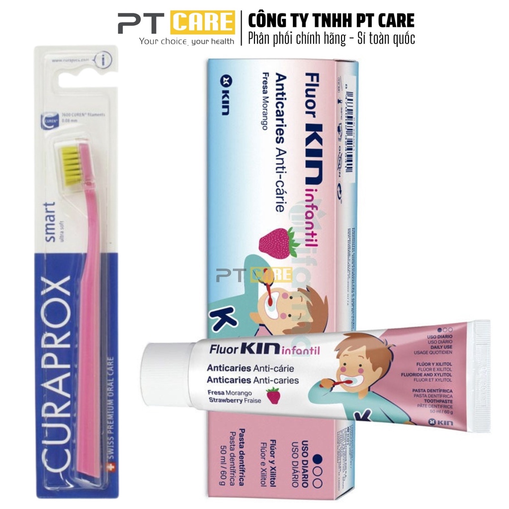 PT CARE | Kem Đánh Răng FLUOR KIN CHILDREN Ngừa Sâu Răng Trẻ Em 1 - 5 Tuổi 50ml/60g