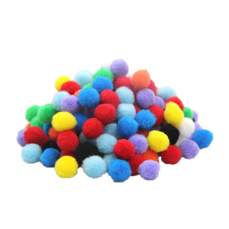 Túi pompom các size 1cm 1,5cm 2cm 2,5cm 3cm cho bé làm thủ công