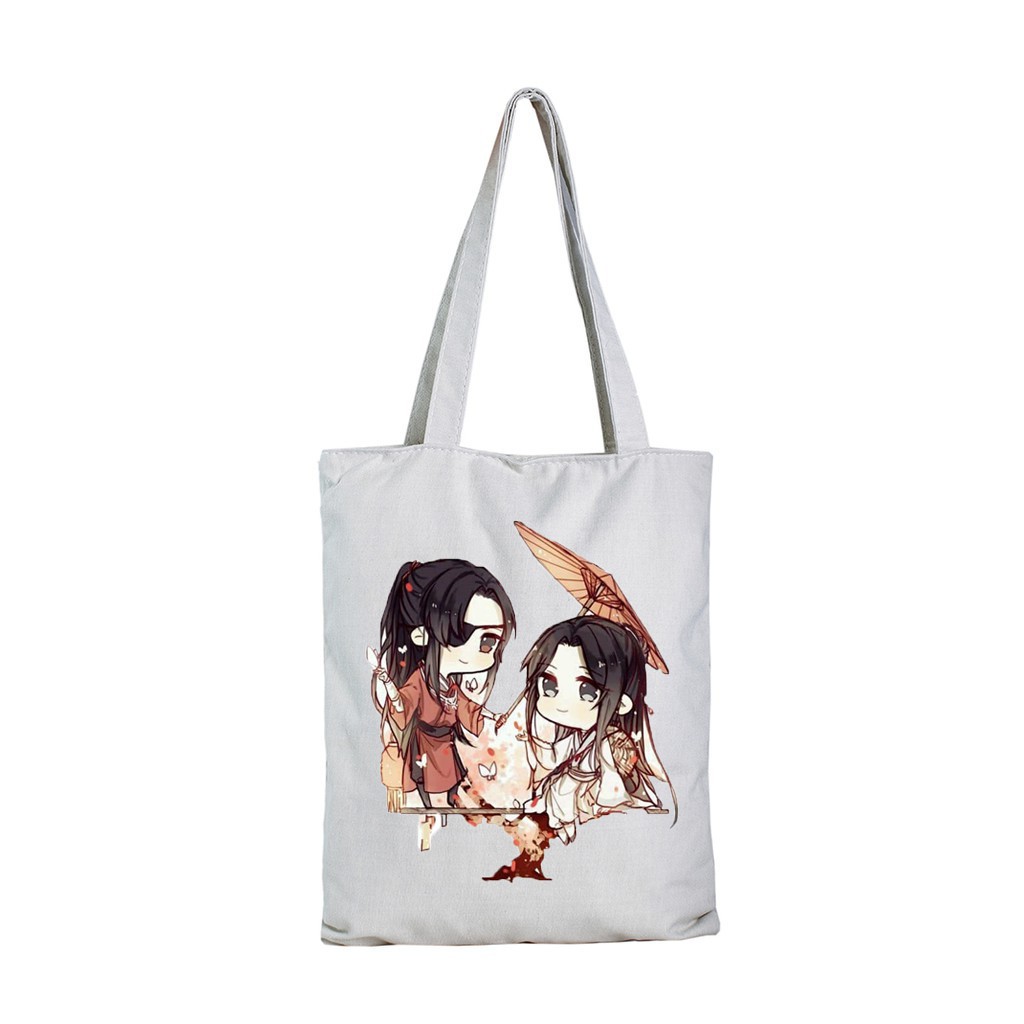 Túi tote vải in hình Thiên quan tứ phúc anime chibi M02