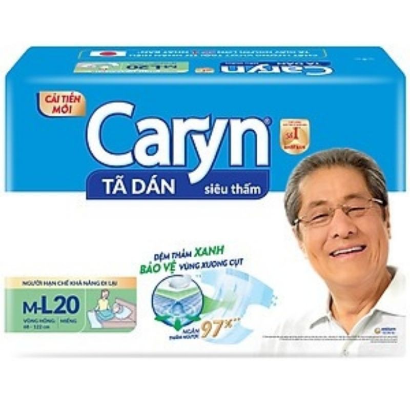 Tã dán Caryn người lớn M20,ML20,XL20 miếng