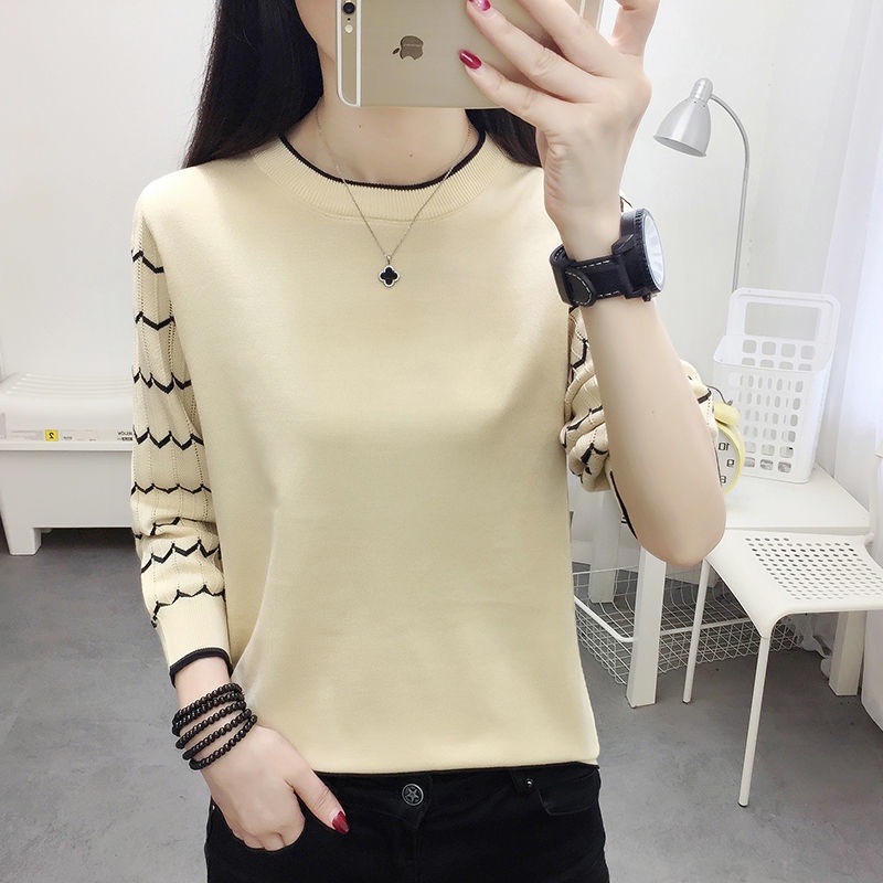 Áo thun tay ngắn cổ tròn họa tiết sọc ngang thời trang dành cho nữ