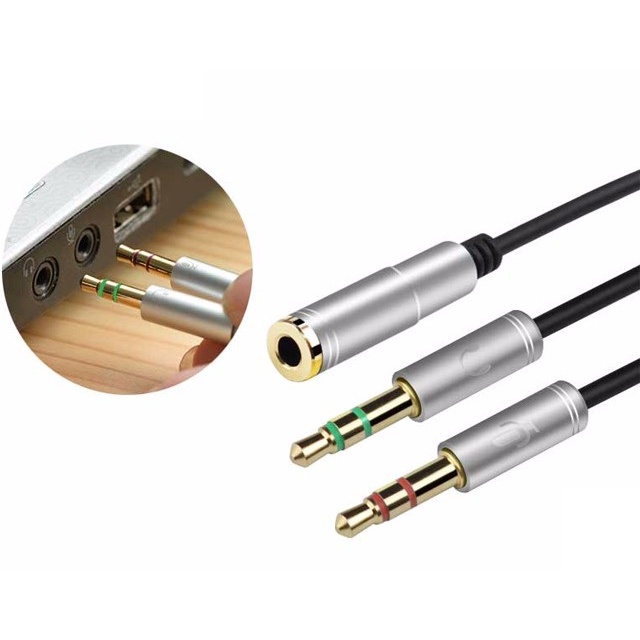 Jack Gộp Audio Và Micro thành Jack 3.5 - gộp audio và mic 3.5 ra tai nghe (Loại đẹp)