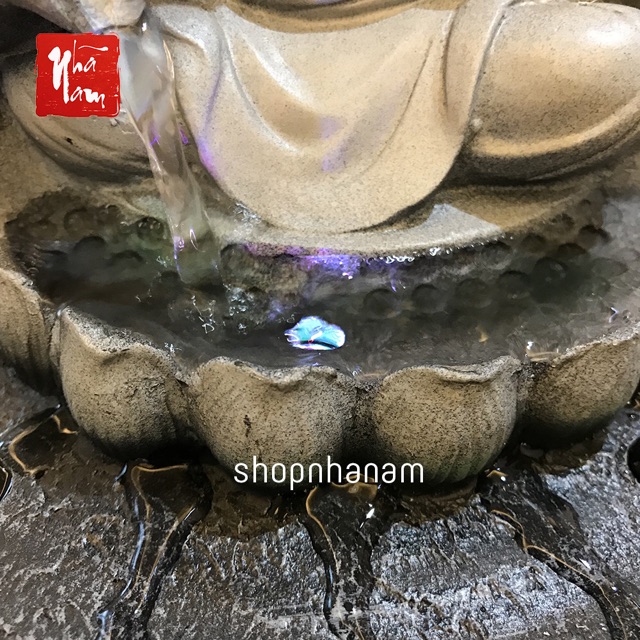 Thác nước phong thủy để bàn đức phật tổ như lai tọa thiền đài sen