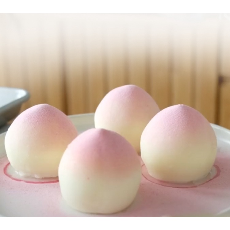 Khuôn silicone 6 Ngăn Tạo Hình Quả Đào Trang Trí Bánh Kem/Xà Phòng