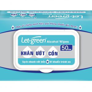 Khăn ướt cồn Let-green 50 miếng/ 1 bao