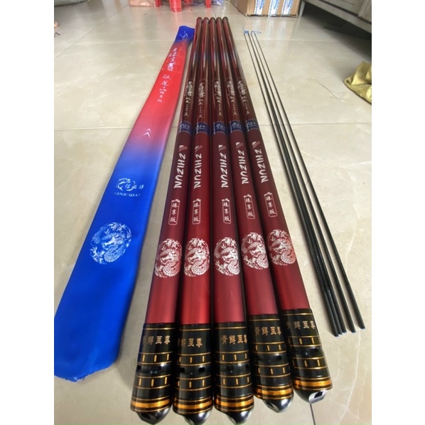 cần câu tay tầm xanh thế hệ thứ 8 ĐỎ CHÍ TÔN cần dài 12m hàng loại 1 cần tải cá 1 đến 20kg + tặng 1 ngọn phụ