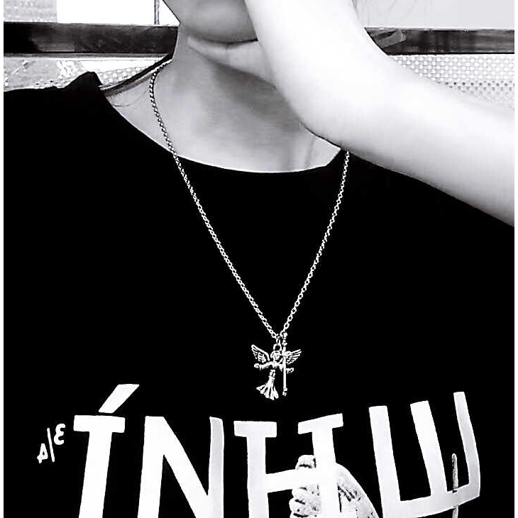 [Giao Hàng Miễn Phí] Dây Chuyền Mặt Thánh Giá Hình Thiên Thần  2239599Dây Chuyền Thời Trang Harajuku Đường Phố Cá Tính Cho Cặp Đôi