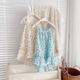 VÁY MAXI HAI DÂY ĐI BIỂN CHO BÉ GÁI