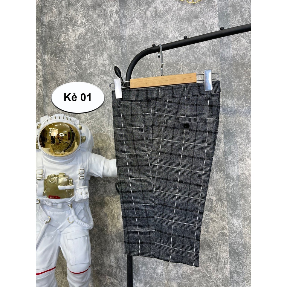 Quần short âu nam màu kẻ giá rẻ, quần đùi âu nam kiểu dáng trẻ trung vải co dãn không nhăn không xù
