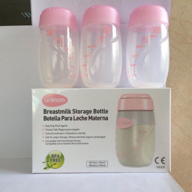 Bộ Bình Trữ Sữa Unimom BPA Free, Set 3 V042