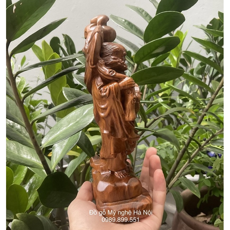 Tượng đạt ma sư tổ gỗ bách thơm cao 20 cm