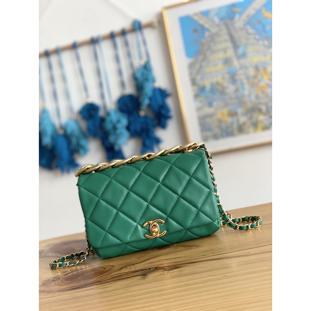 Túi đeo chéo da thật thời trang cao cấp 𝘾𝙝𝙖𝙣𝙚𝙡 𝘾𝙝𝙖𝙣n𝙚𝙡 CN phong cách sang trọng