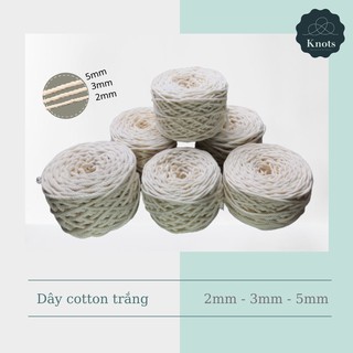 Dây thừng se Macrame cotton màu kem size 2mm, 3mm, 5mm