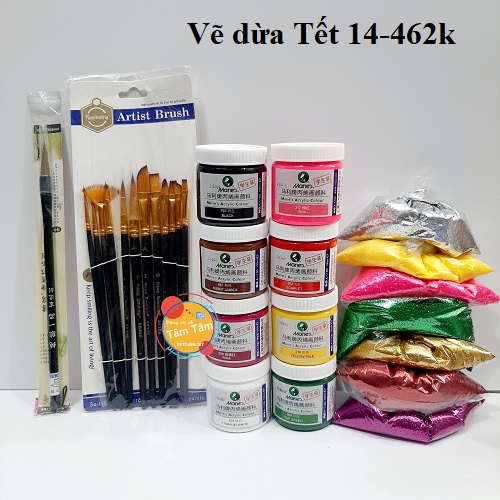 [ TÂM TÂM ]-Combo vẽ dừa tết/ VẼ DỪA , VẼ DƯA HẤU TẾT 12-15 -