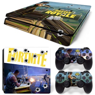 PS4 SLIM Console FORTNITE Skin Decal Vinal Sticker + 2 Controller Skins Set