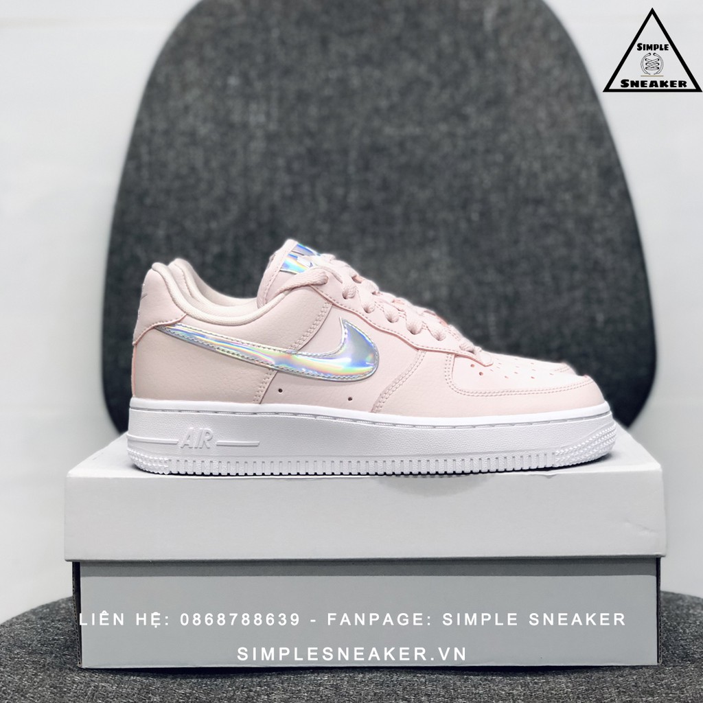 Giày Nike Air Force 1 FREESHIP Giày Nike AF1 Nữ Auth - Air Force 1 Pink Swoosh Hologram Chính Hãng