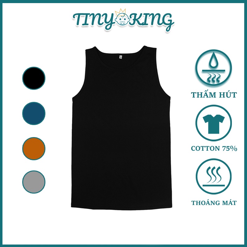 Áo thun ba lỗ nam KING 3 lỗ sát nách cổ vuông dáng ôm body tập gym chất thun co giãn U07