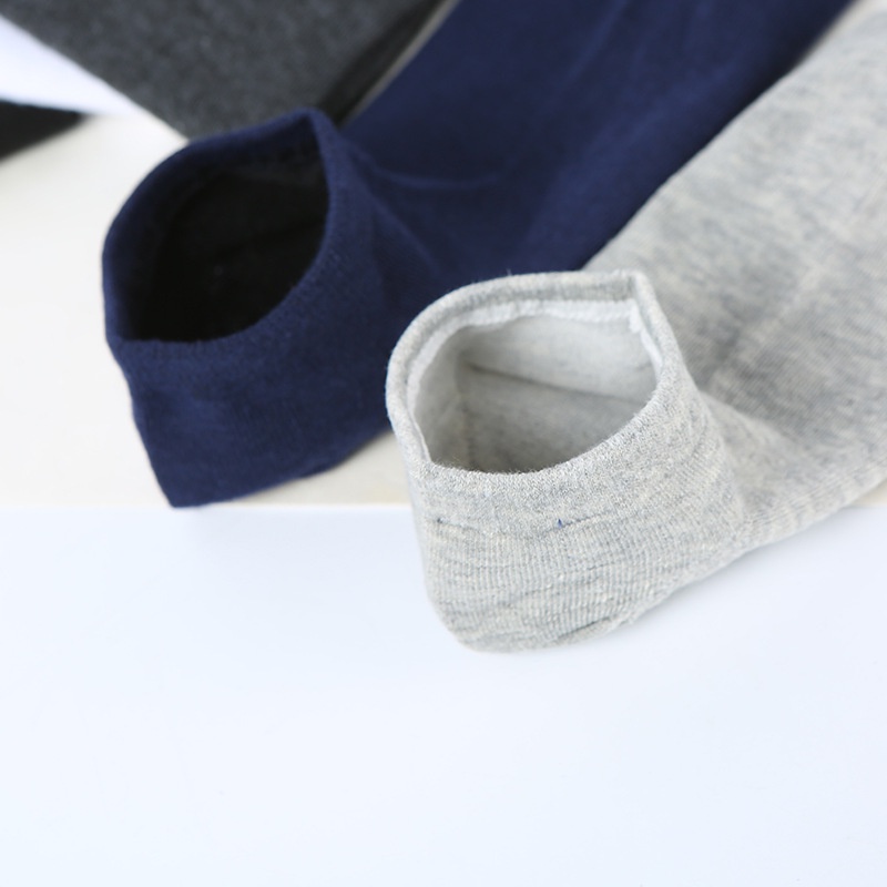 Vớ thuyền nông vô hình khử mùi chống trượt màu đen và trắng xám cho nam và nữ