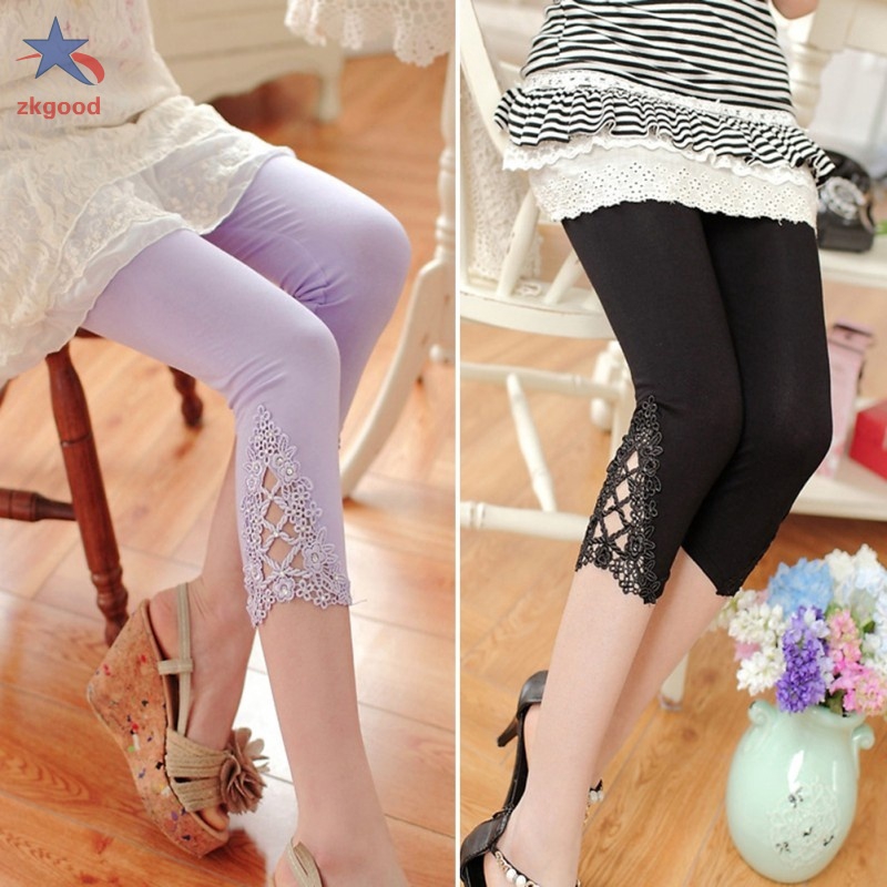 Quần Legging Thể Thao Nữ Phối Ren