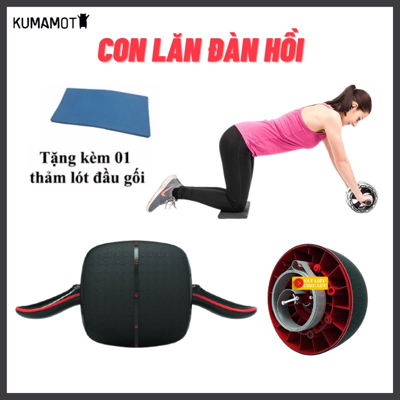 Con lăn tập bụng AB Carver Pro 6 múi có lò xo hỗ trợ giúp giảm mỡ bụng nhanh (Trơn)