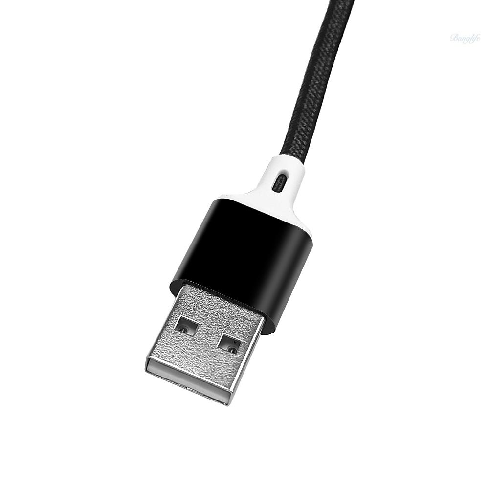 Dây Cáp Sạc Usb 2.0 Đầu Cắm Sang Type-C Nylon Bện Dây Màu Đen 2 Trong 1 Cho Ios Huawei Samsung Htc