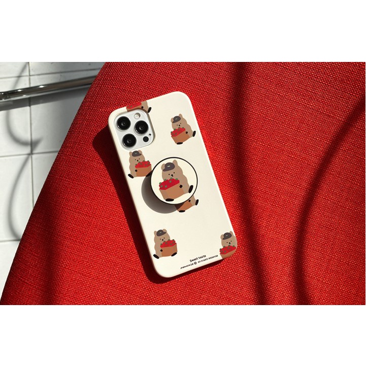 Korea Cute Phone Case with Griptoks Galaxy S22  Momocase Compatible for iPhone All Models Samsung