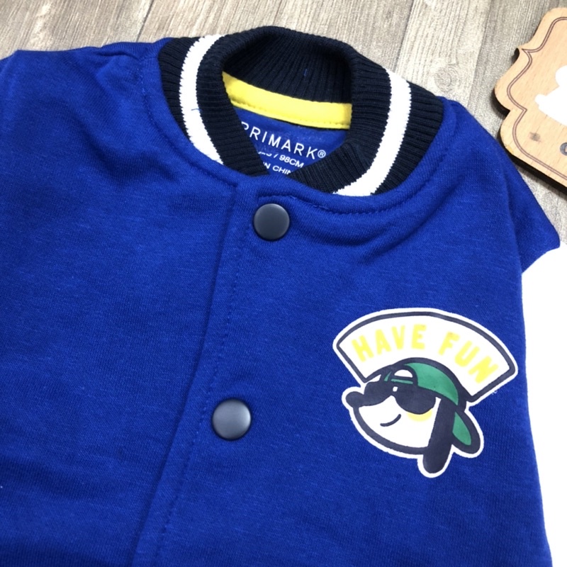 Áo khoác bomber bé trai chất nỉ bông màu xanh coban xuất dư