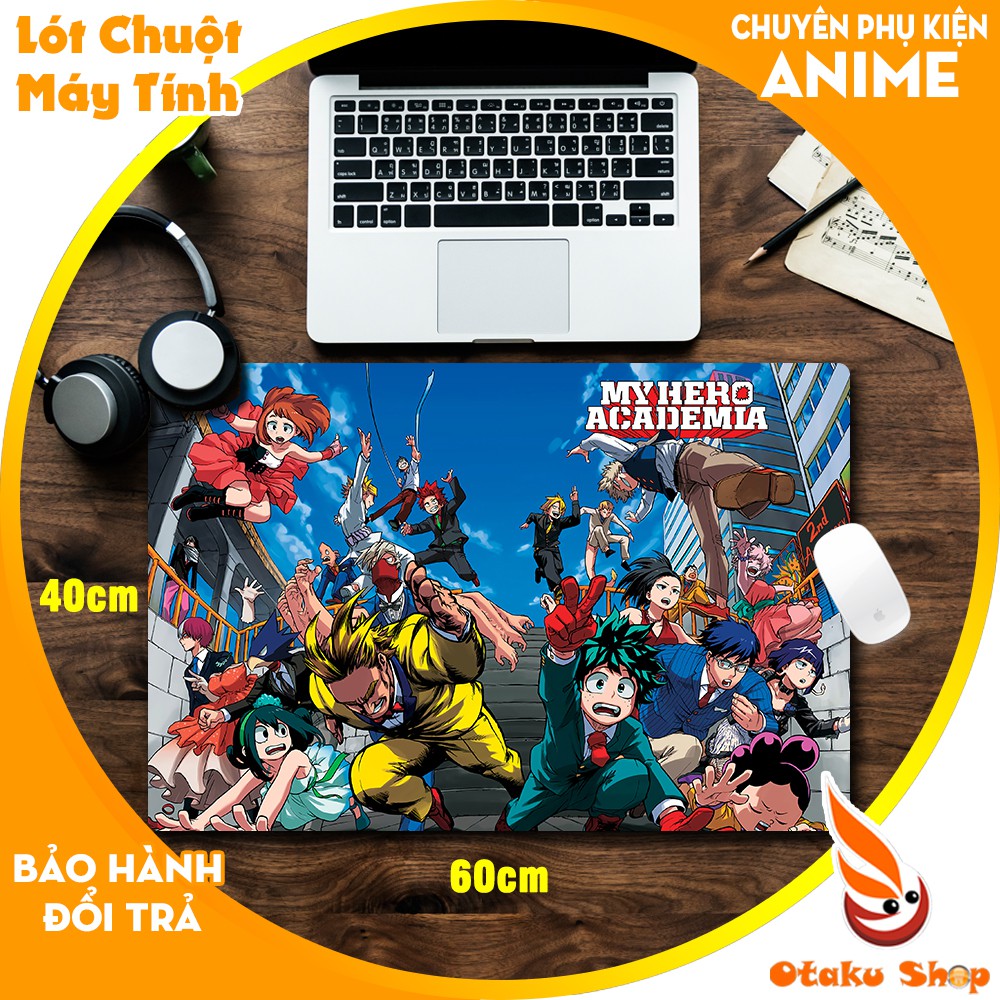 { Mouse pad cỡ lớn } Lót chuột Anime Boku No Hero chất liệu cao su để trên bàn di chuột chơi game kích thước 60x40cm