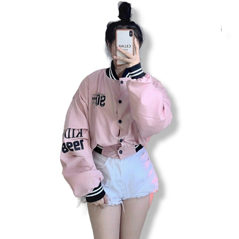 Áo Khoác Dù BOMBER Nữ In LOGO 1998 Cao Cấp ( DÙ 2 LỚP )  - ĐĂNG QUANG FASHION