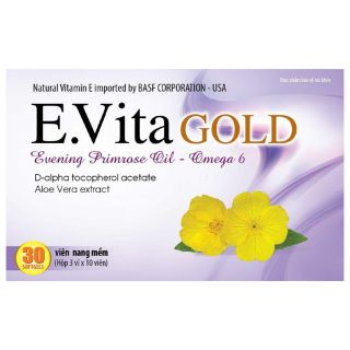 Vitamin e - E.VITA GOLD  SÁNG DA NGỪA MỤN (hộp 30 viên)