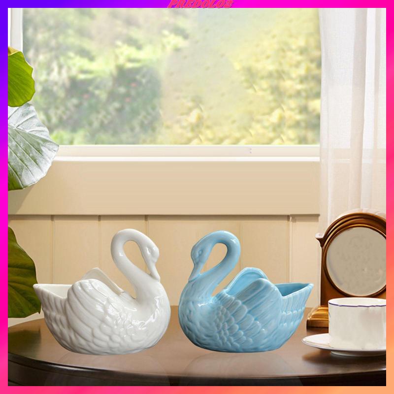 Set 2 Chậu Hoa Sen Đá Hình Thiên Nga / Xương Rồng Dễ Thương Dùng Trang Trí