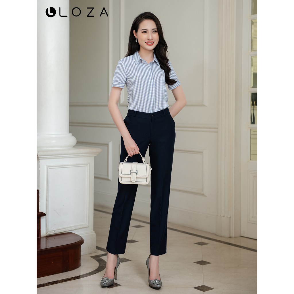 Áo sơ mi kẻ thời trang-áo kiểu nữ cổ đức cộc tay hè 2020 (3 màu) - LOZA PS1001 | BigBuy360 - bigbuy360.vn