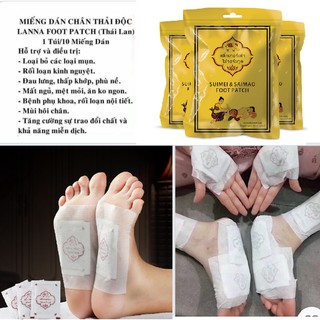 10 miếng dán thải độc chân LANNA FOOT PATCH chính hãng Thái Lan